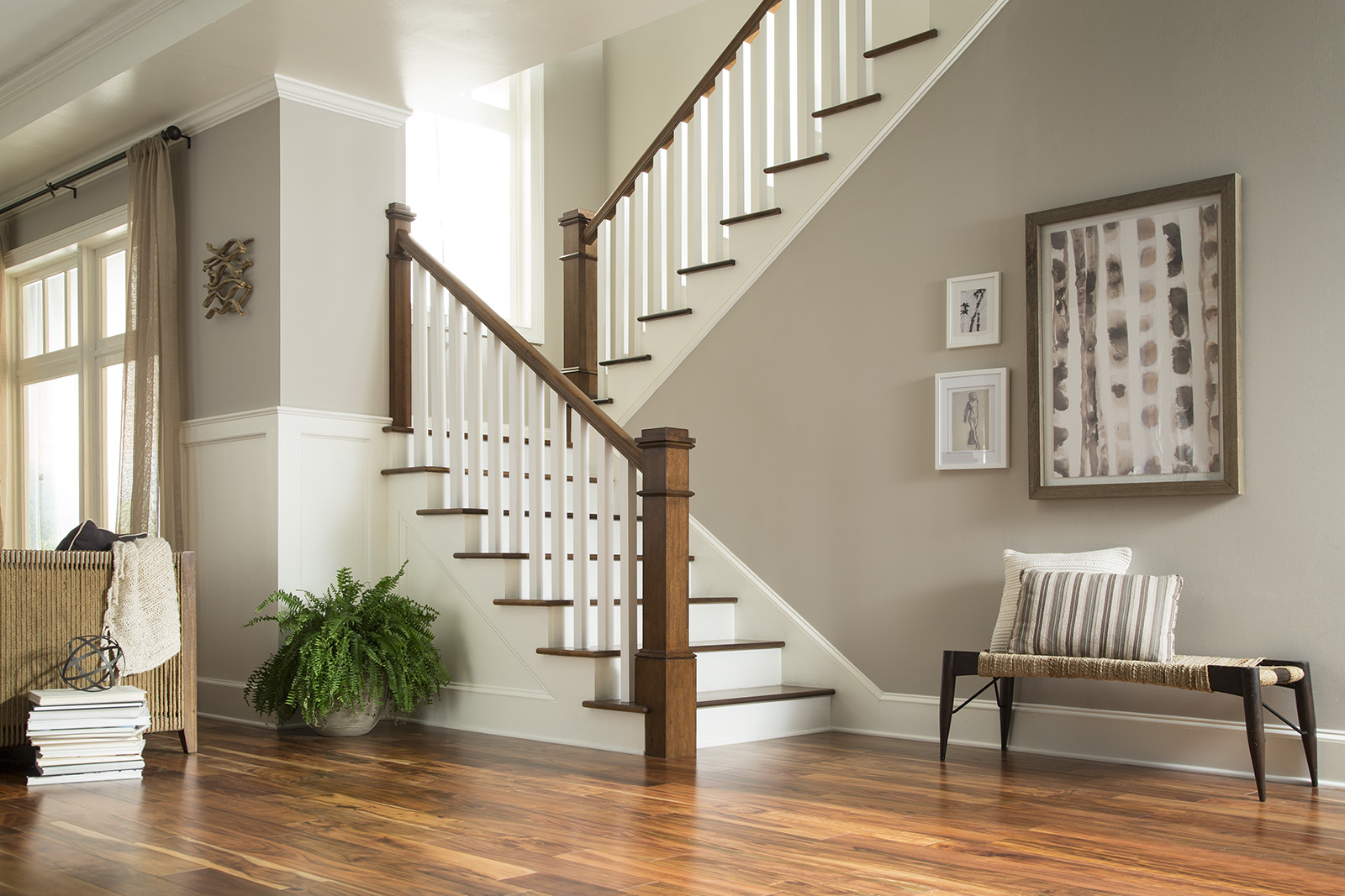 living room staircase color