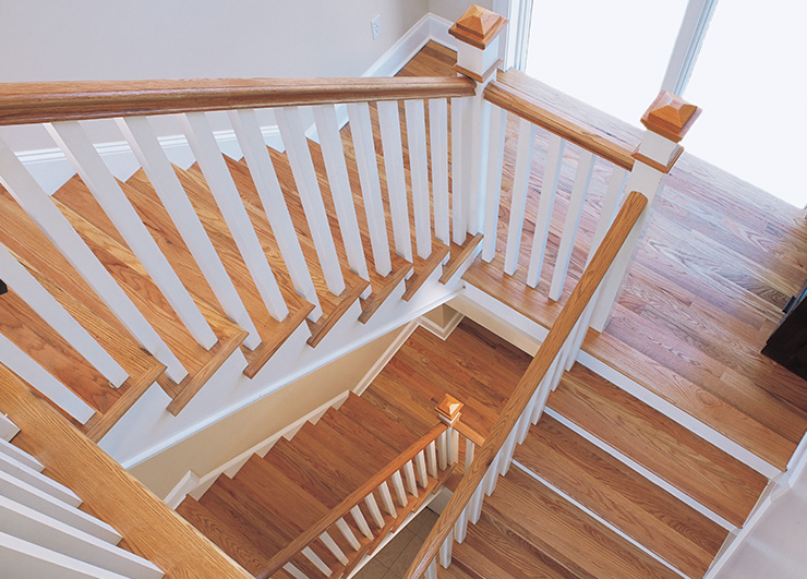 Wood newels and balusters with a classic look
